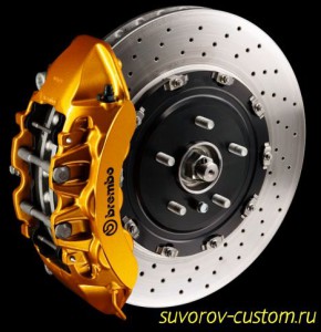 Тормоза фирмы брембо с вентилируемым диском.