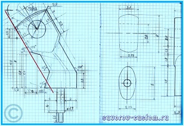 Чертеж стойки для руля